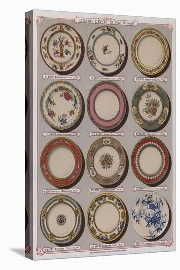 Page from the Catalogue of the Grand Depot De Porcelaines, Faiences Et Verreries-null-Stretched Canvas