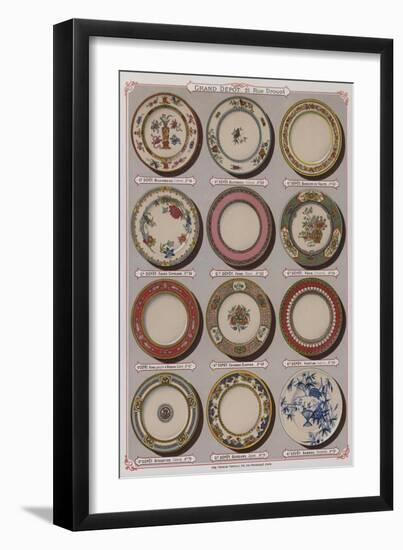 Page from the Catalogue of the Grand Depot De Porcelaines, Faiences Et Verreries-null-Framed Premium Giclee Print