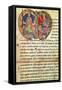 Page from the Charter of Kelso Abbey with an Illuminated Initial 1159-null-Framed Stretched Canvas