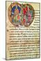 Page from the Charter of Kelso Abbey with an Illuminated Initial 1159-null-Mounted Giclee Print