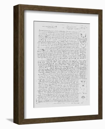 Page from the Codex Leicester, 1508-1512-Leonardo da Vinci-Framed Giclee Print