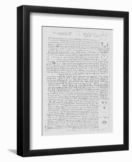 Page from the Codex Leicester, 1508-1512-Leonardo da Vinci-Framed Giclee Print