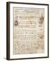 Page from the Codex Regarding the Flight of Birds-Leonardo da Vinci-Framed Giclee Print