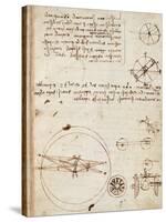 Page from the Codex Regarding the Flight of Birds-Leonardo da Vinci-Stretched Canvas