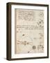 Page from the Codex Regarding the Flight of Birds-Leonardo da Vinci-Framed Giclee Print