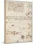 Page from the Codex Regarding the Flight of Birds-Leonardo da Vinci-Mounted Giclee Print