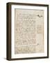 Page from the Codex Regarding the Flight of Birds-Leonardo da Vinci-Framed Giclee Print