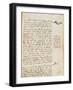 Page from the Codex Regarding the Flight of Birds-Leonardo da Vinci-Framed Giclee Print