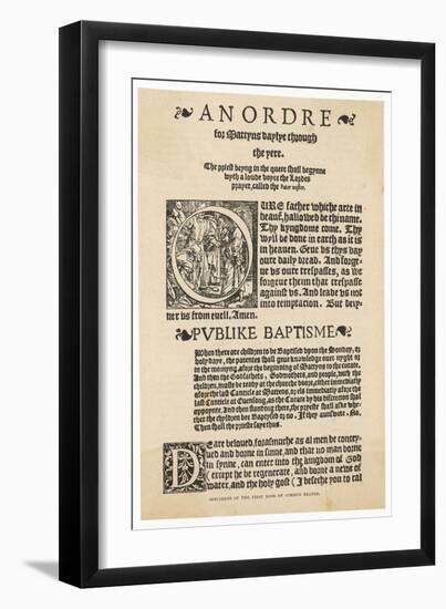 Page from the First Book of Common Prayer in English, Published under Edward VI-null-Framed Art Print