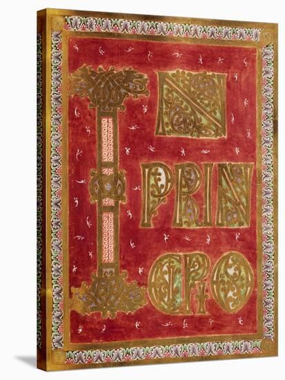 Page from the Gospel of Saint John. Incipit in the Beginning from Caesareus Codex Upsaliensis-null-Stretched Canvas