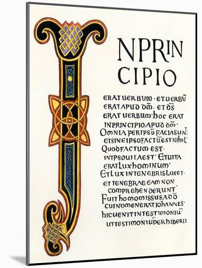 Page from the Latin Gospels Given by King Aethelstan to the Church of Canterbury, 900s Ad-null-Mounted Giclee Print