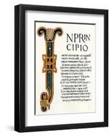 Page from the Latin Gospels Given by King Aethelstan to the Church of Canterbury, 900s Ad-null-Framed Premium Giclee Print