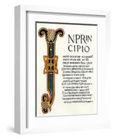 Page from the Latin Gospels Given by King Aethelstan to the Church of Canterbury, 900s Ad-null-Framed Premium Giclee Print