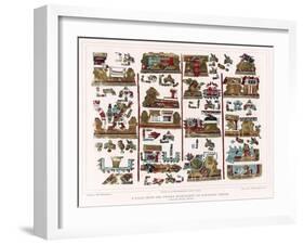 Page from the Vienna Nahua Manuscript of Zapotec Origin, Mexico-null-Framed Giclee Print