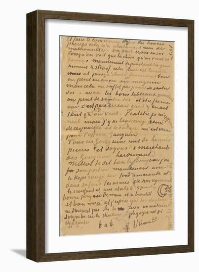 Page of a Letter from Vincent to His Brother Theo, Executed in Arles, 1888-Vincent van Gogh-Framed Giclee Print