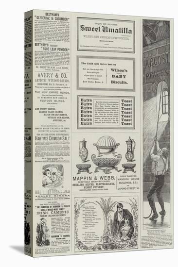 Page of Advertisements-Alfred Crowquill-Stretched Canvas