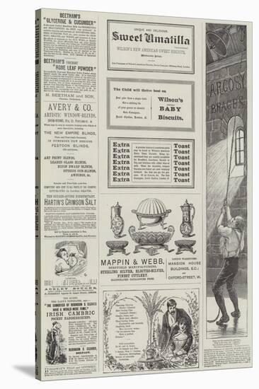 Page of Advertisements-Alfred Crowquill-Stretched Canvas
