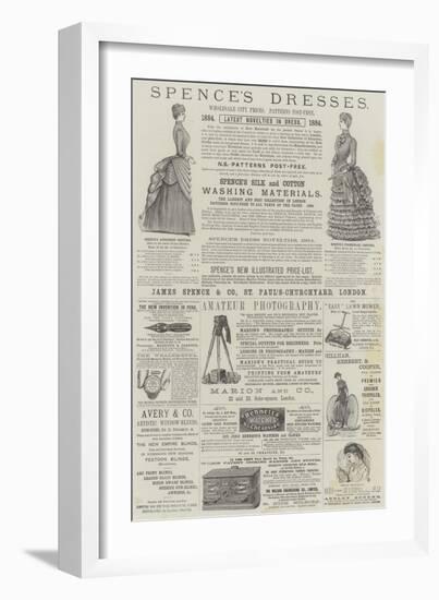 Page of Advertisements-Alfred Crowquill-Framed Giclee Print