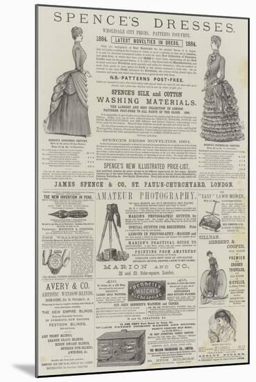 Page of Advertisements-Alfred Crowquill-Mounted Giclee Print