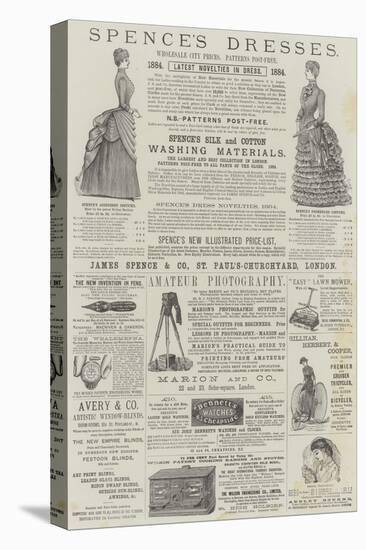 Page of Advertisements-Alfred Crowquill-Stretched Canvas