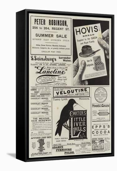 Page of Advertisements-null-Framed Stretched Canvas