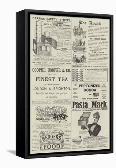 Page of Advertisements-null-Framed Stretched Canvas