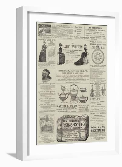 Page of Advertisements-null-Framed Giclee Print