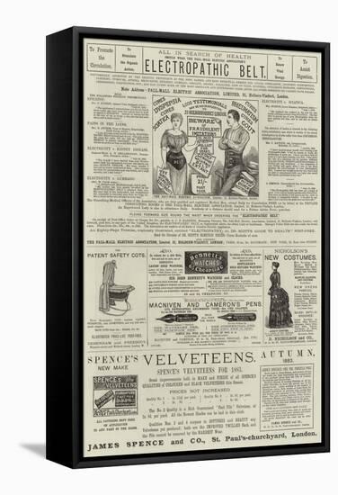 Page of Advertisements-null-Framed Stretched Canvas