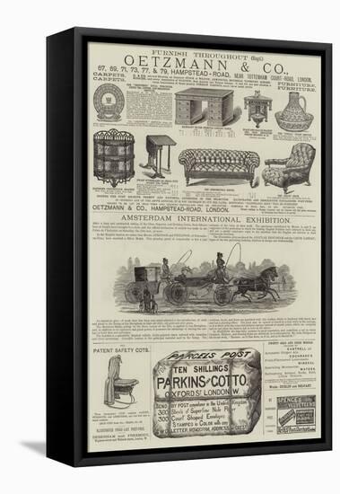 Page of Advertisements-null-Framed Stretched Canvas