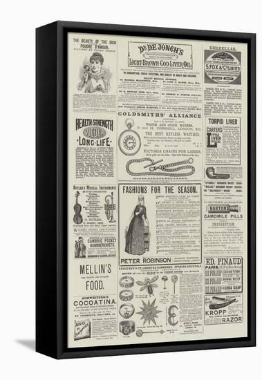 Page of Advertisements-null-Framed Stretched Canvas