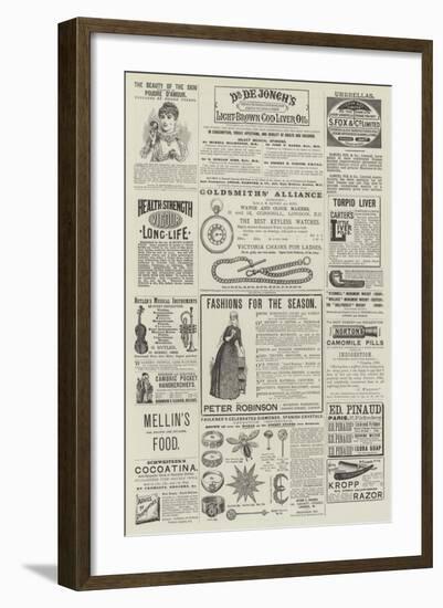 Page of Advertisements-null-Framed Giclee Print