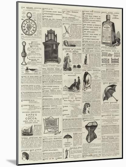 Page of Advertisements-null-Mounted Giclee Print