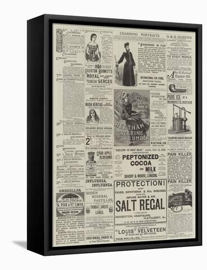 Page of Advertisements-null-Framed Stretched Canvas