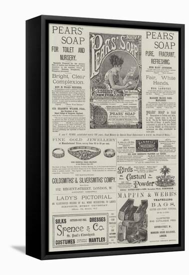 Page of Advertisements-null-Framed Stretched Canvas