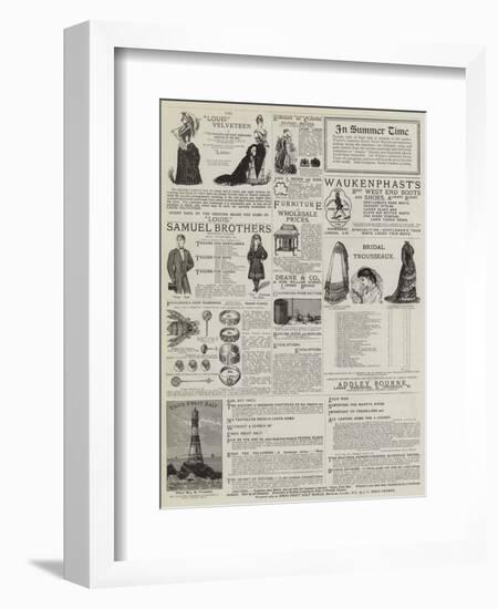 Page of Advertisements-null-Framed Giclee Print