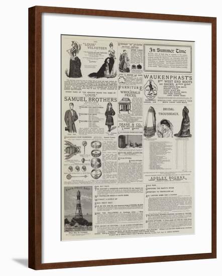 Page of Advertisements-null-Framed Giclee Print