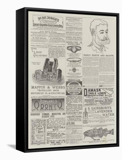 Page of Advertisements-null-Framed Stretched Canvas