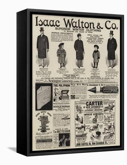 Page of Advertisements-null-Framed Stretched Canvas