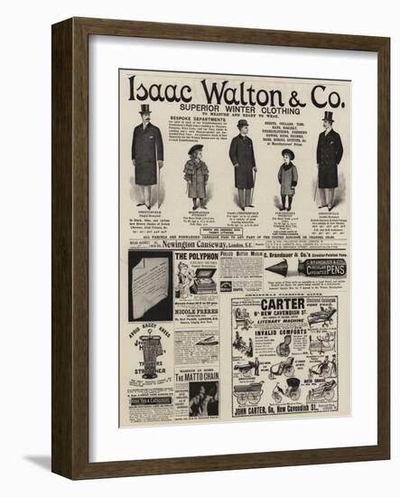 Page of Advertisements-null-Framed Giclee Print