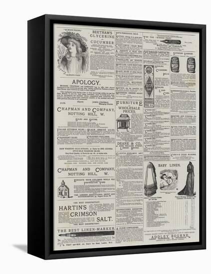 Page of Advertisements-null-Framed Stretched Canvas