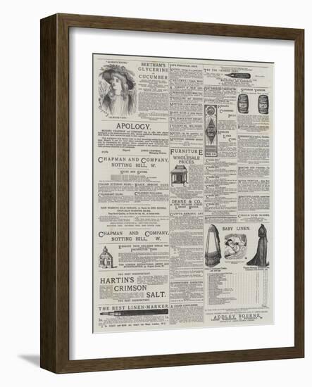 Page of Advertisements-null-Framed Giclee Print