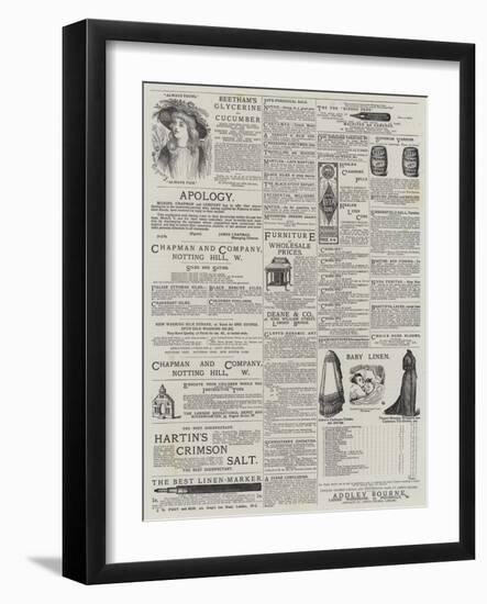 Page of Advertisements-null-Framed Giclee Print