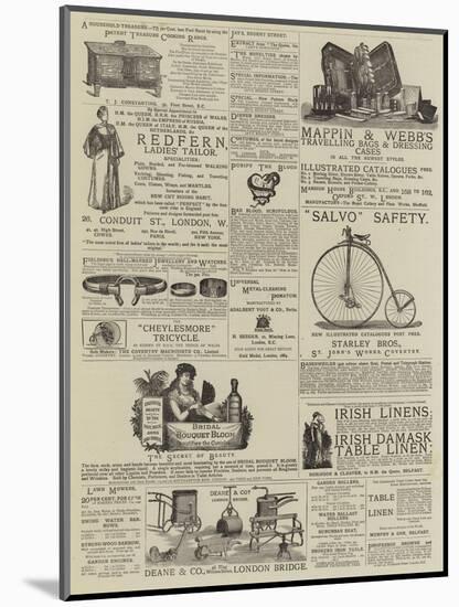 Page of Advertisements-null-Mounted Giclee Print