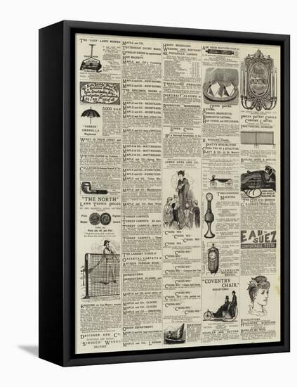 Page of Advertisements-null-Framed Stretched Canvas