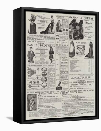 Page of Advertisements-null-Framed Stretched Canvas