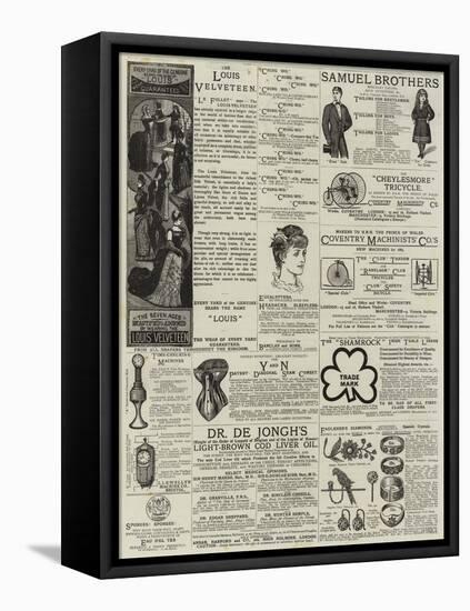 Page of Advertisements-null-Framed Stretched Canvas