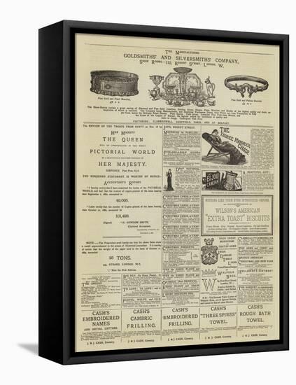 Page of Advertisements-null-Framed Stretched Canvas