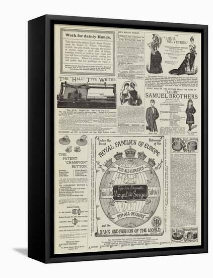 Page of Advertisements-null-Framed Stretched Canvas