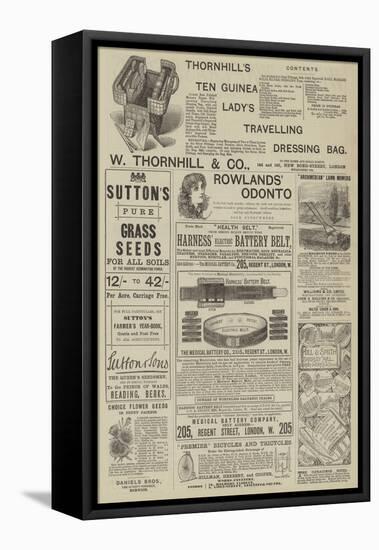 Page of Advertisements-null-Framed Stretched Canvas