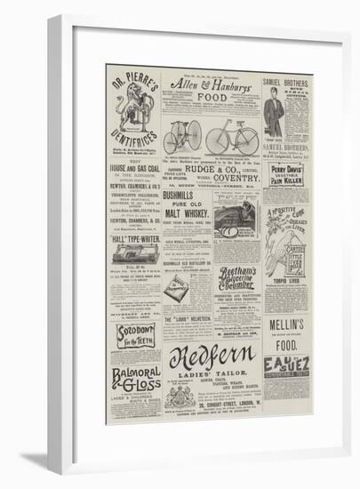 Page of Advertisements-null-Framed Giclee Print